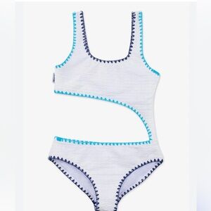 Limeapple White and Blue Kids Swim Set